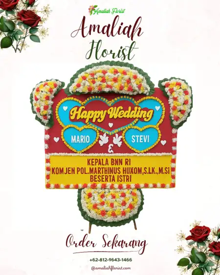 Papan Bunga Pernikahan Sawotratap